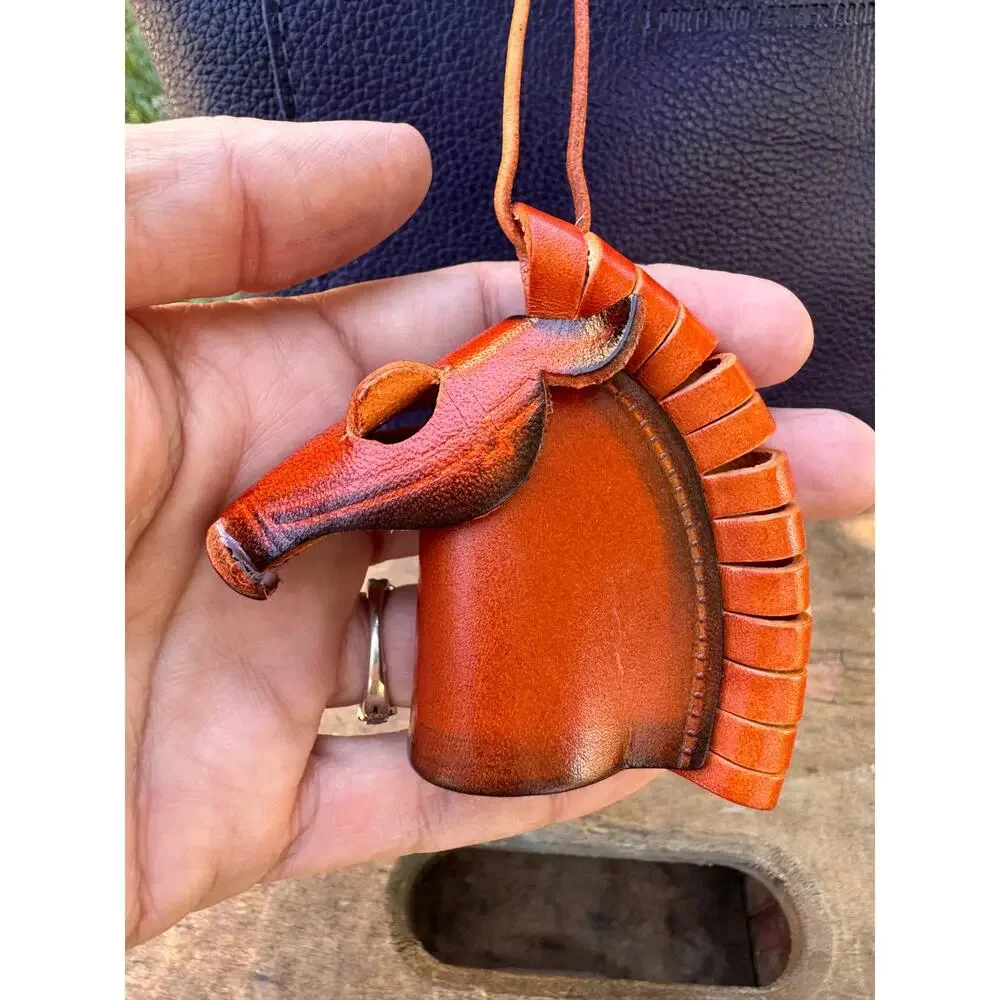 Genuine Leather Horse Bag Charm Western Purse Charm Horses Western Style
